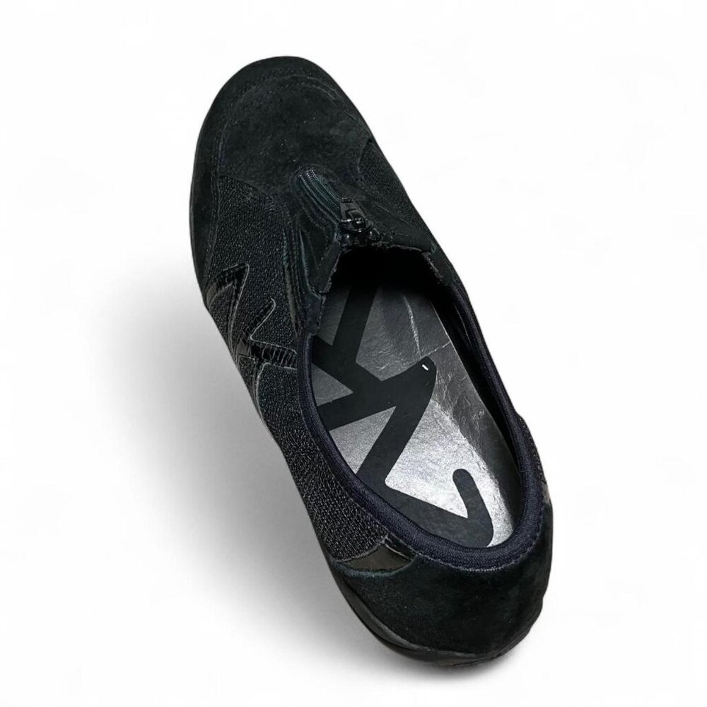 Genuine Suede Leather Anne Klein Black Zip Up Shoes - Picture 7 of 8